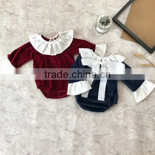 Sweetly Baby Girls Long Sleeve Bodysuit Winter Velvet Baby Romper