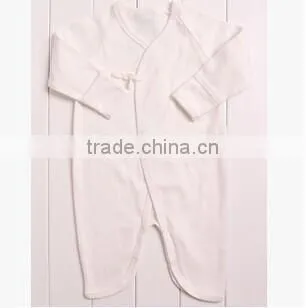 Newborn Romper Baby Cotton Long Sleeve Bodysuit Tie Fasten