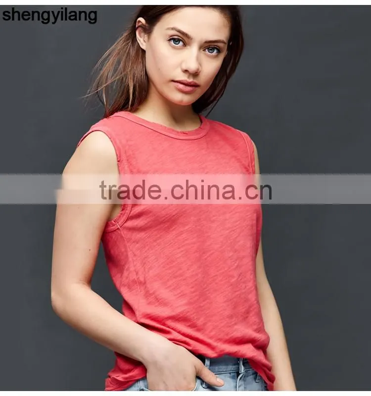 Custom 100% cotton vest women plain tank top wholesale in guangzhou