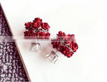 ball-flower fashion diamond stone jewelry stud earrings
