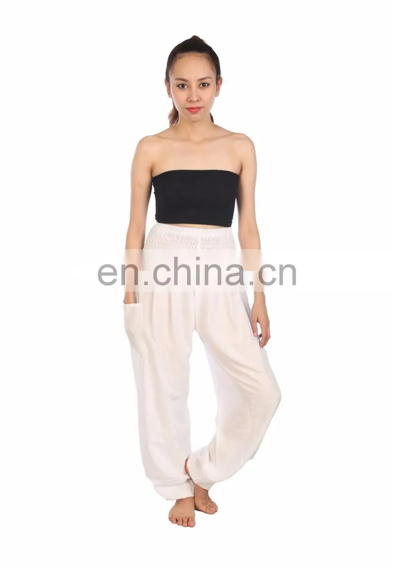 Lofbaz Women's Hippe Solid Drawstring Harem bohemian trousers Rayon Pants