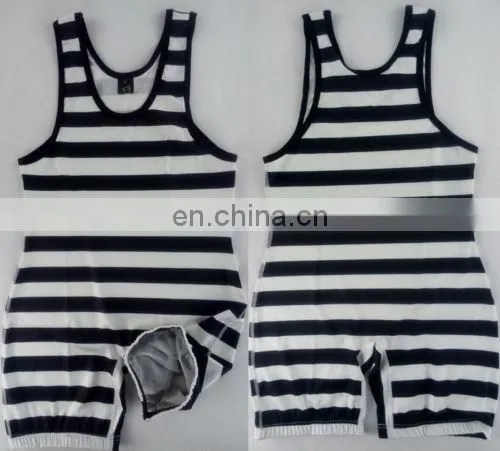 Striped sublimation blank wrestling singlets 5xl