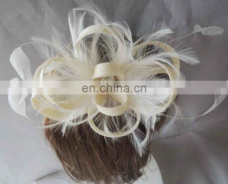 Fashion NEW women white flower Fascinator hair comb