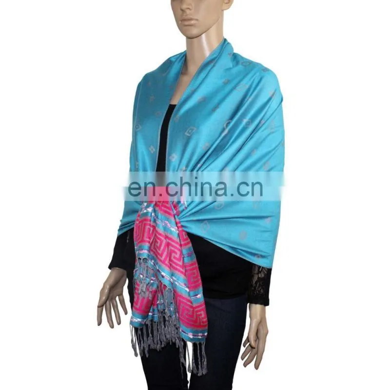 Factory directly pashmina shawl in tassel shawl for women