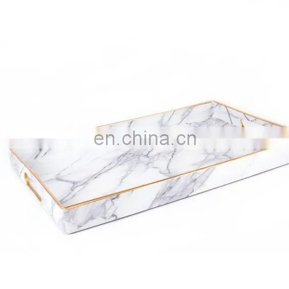 wholesales acrylic marble cheese tray with handles,wholesale marble serving tray for office accessory