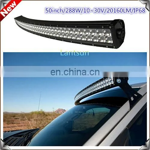 288W 4x4 curve led light bar 50 inch for raptor off-road