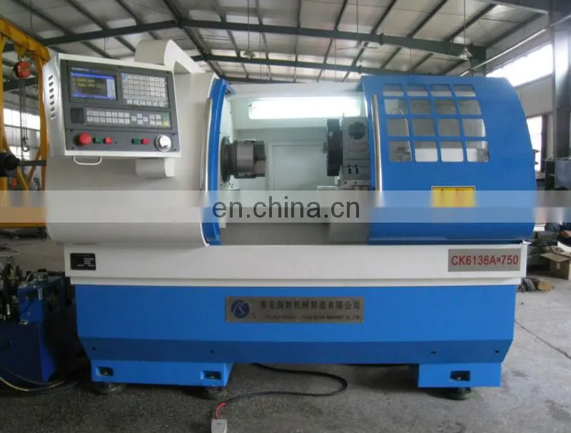 cnc lathe machine price CK6136A with hydraulic chuck auto bar feeder