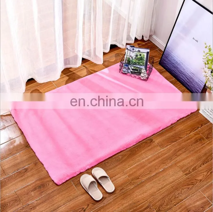 Rabbit Fur Floor Shaggy Rug Carpet For Home
