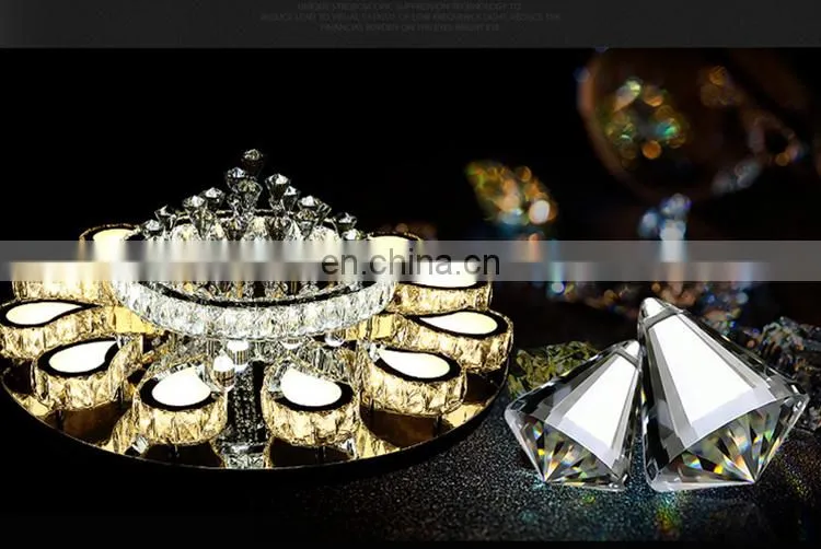Round led living room crystal ceiling ceiling luxury stainless steel lamps