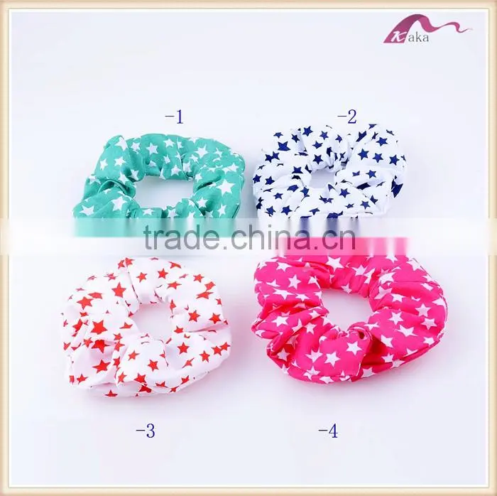 Girls Star Printing Scrunchies Elastic Band For Hair Accessories