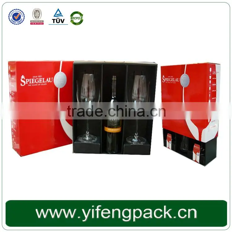 Decorative Paper wine champagne glass bottle glass cardboard gift box wholesale