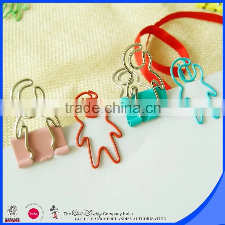 Colorful human shape paper clip binder clip