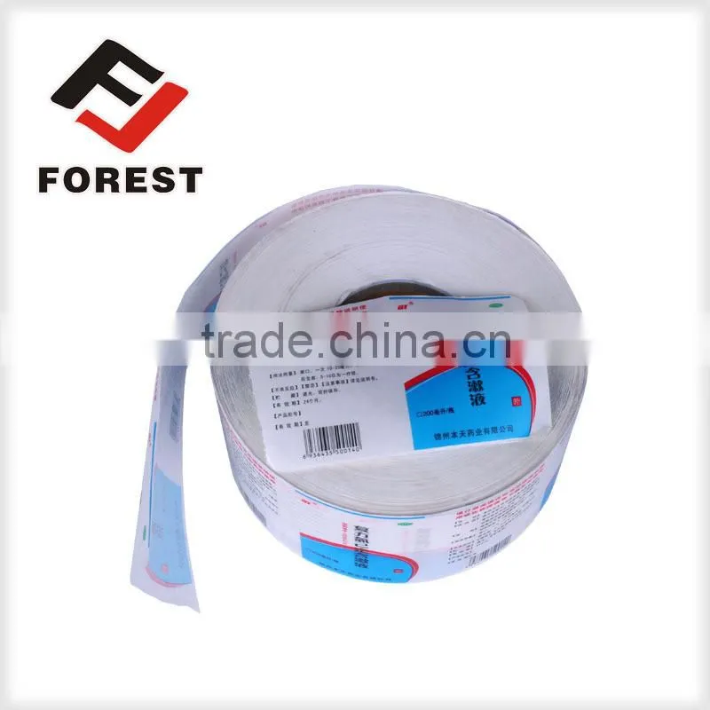 Clear drug label,drug bottle label printing, membrane label