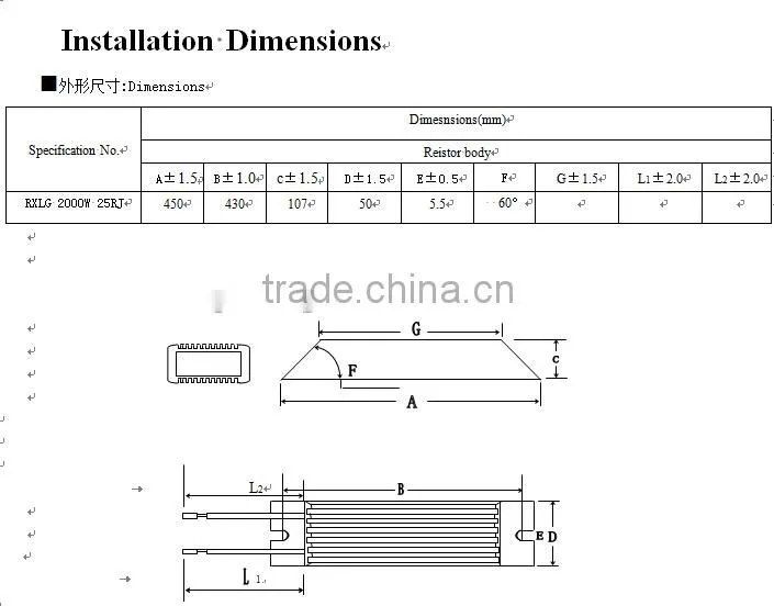 High quality braking resistor 400W 50 ohm power resistor