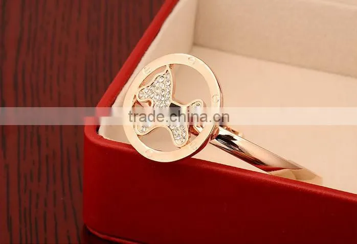 High quality lovely rose gold dog charm animal bracelet