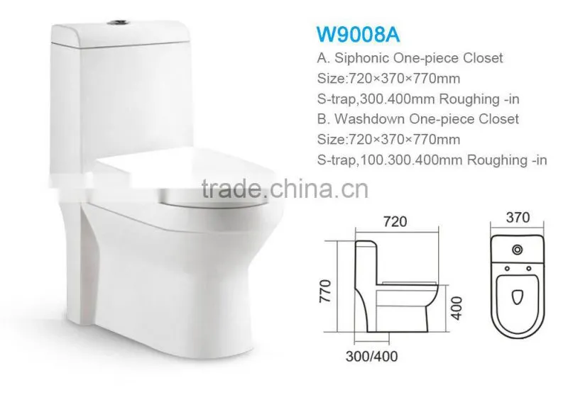 W9007 Hot design ceramic siphonic one-piece closet made in china