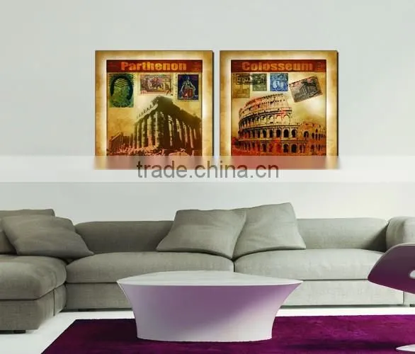 2 panels European style canvas art prints OM-004