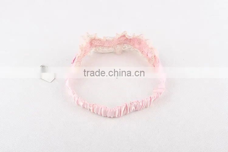 2015 Girl Hair Bands Baby Girl Lace Elastic Headband With Diamante