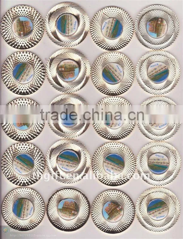 Silver Lacquered colors metal coin pendants