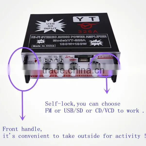 desk home appliance amplifier YT-326A with FM & support CD/DVD/VCD input HOT!!!Top sell