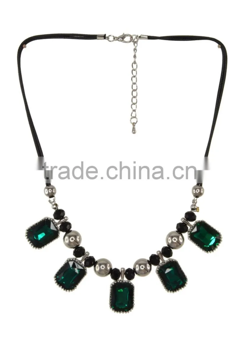Faceted Faux Gem Statement Necklace