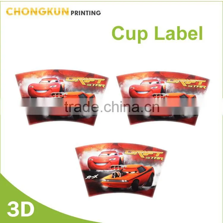 high Quanlity cheap lenticular label for Cup
