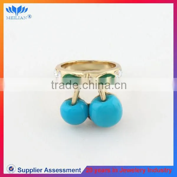 EUROPE STYLE ZINC ALLOY FASHION RING CHERRY LATEST GOLD FINGER RING DESIGNS