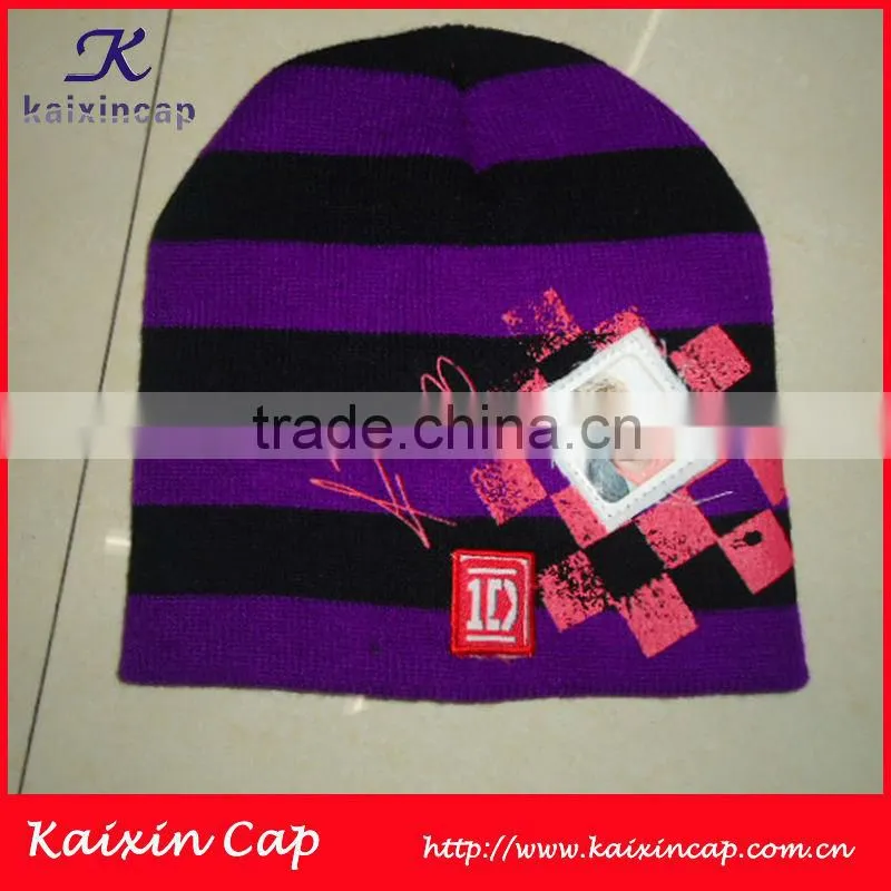pink girl fashion acryl Beanie hat 100% acryl knit cap