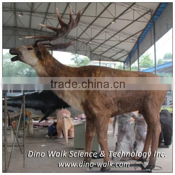 Animatronic animal megaloceros from ice age 3.5 meters long