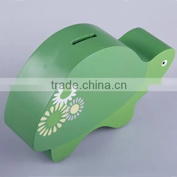 wood personalized cute tortoise money bank