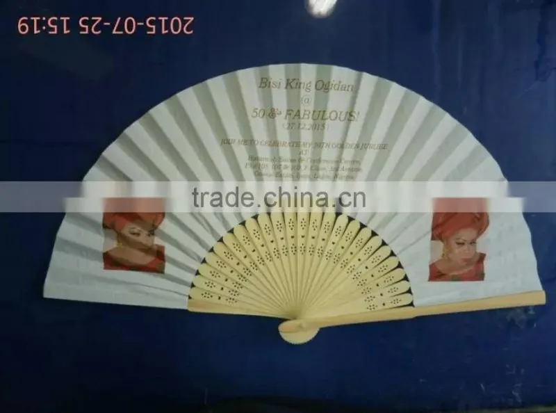 Personalized foldable bamboo fans
