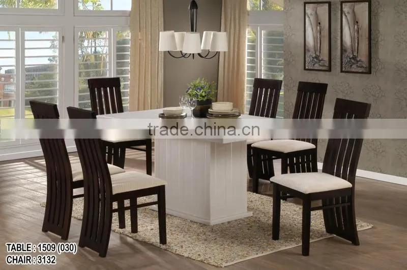 2016 Latest Stainless Marble Top Table Cushion Solid Wood Chair for Thailand