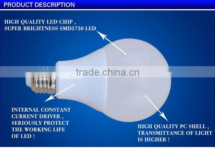 AC85-265V E27 / B22 PBT LED Bulb Light 7W