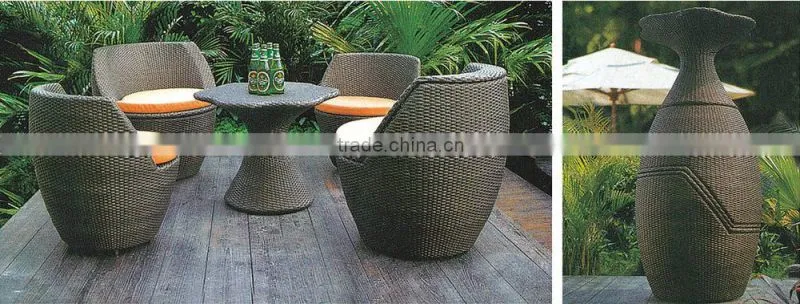 Outdoor Plastic Synthentic PolyRattan Resin Wicker 8 Seater Table Chairs Set