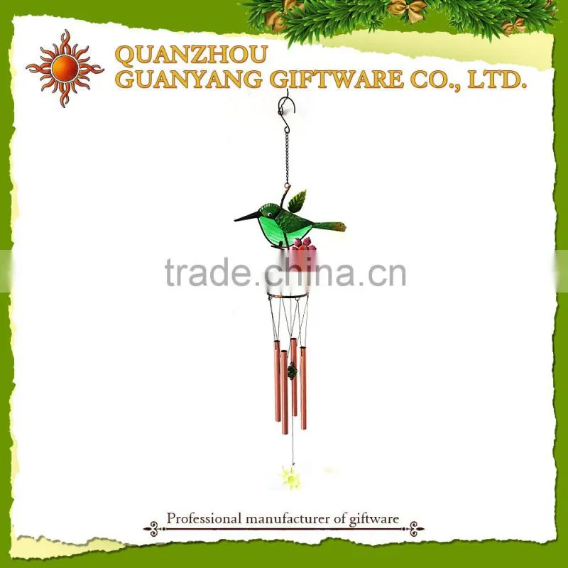 Wholesale Wind Chime Tube With Green Bird &Wind Chime Display With Pipe