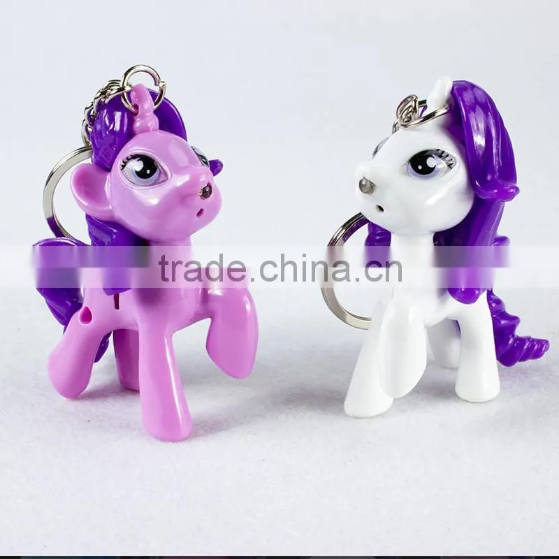 Cartoon Horse Character LED light flash keychain