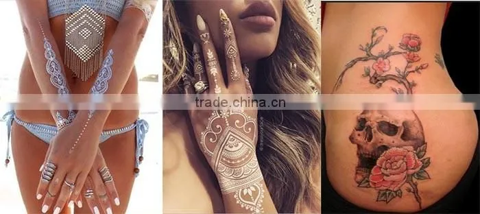 Metallic Gold Silver Black Jewelry Temporary Bling Tattoo