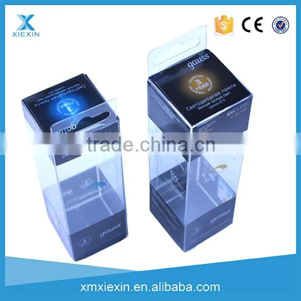 Customized 6W LED light bulb clear plastic box with inner tray