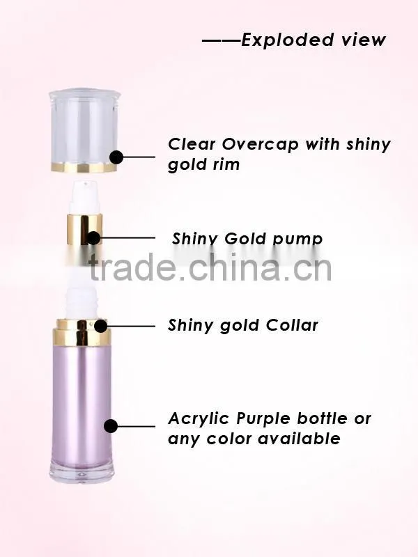 15ml 30ml 120ml new design plastic bottle acrylic lotion pump bottle