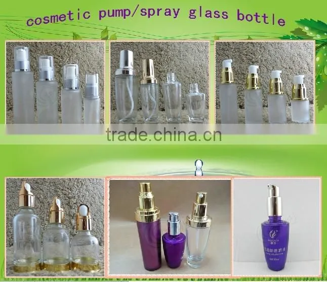 30g clear cosmetic glass jar with goldern cap, glass jar with aluminium cap