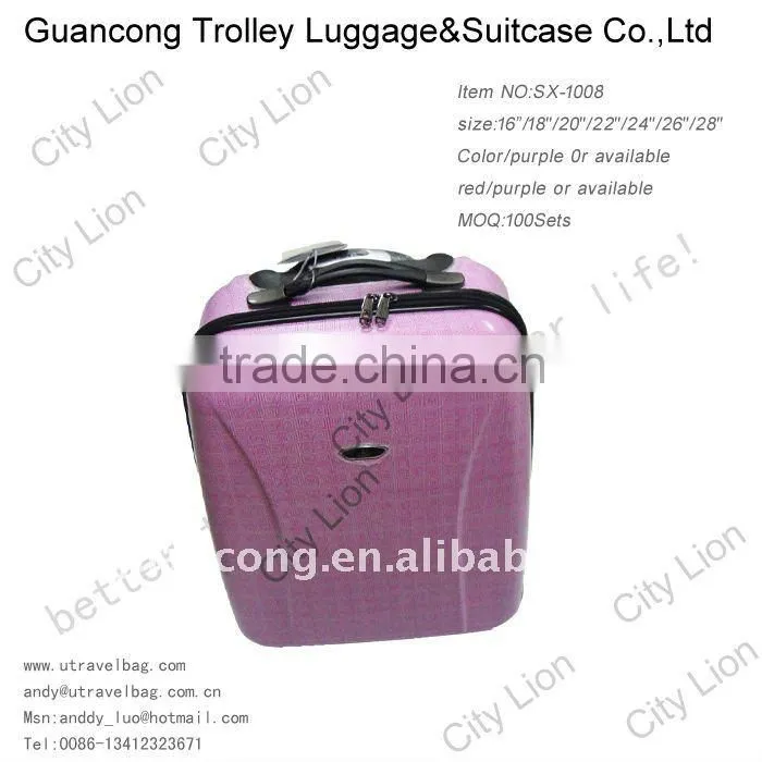 customized printed design /100% pure shiny pc trolley case/wheeled flight case