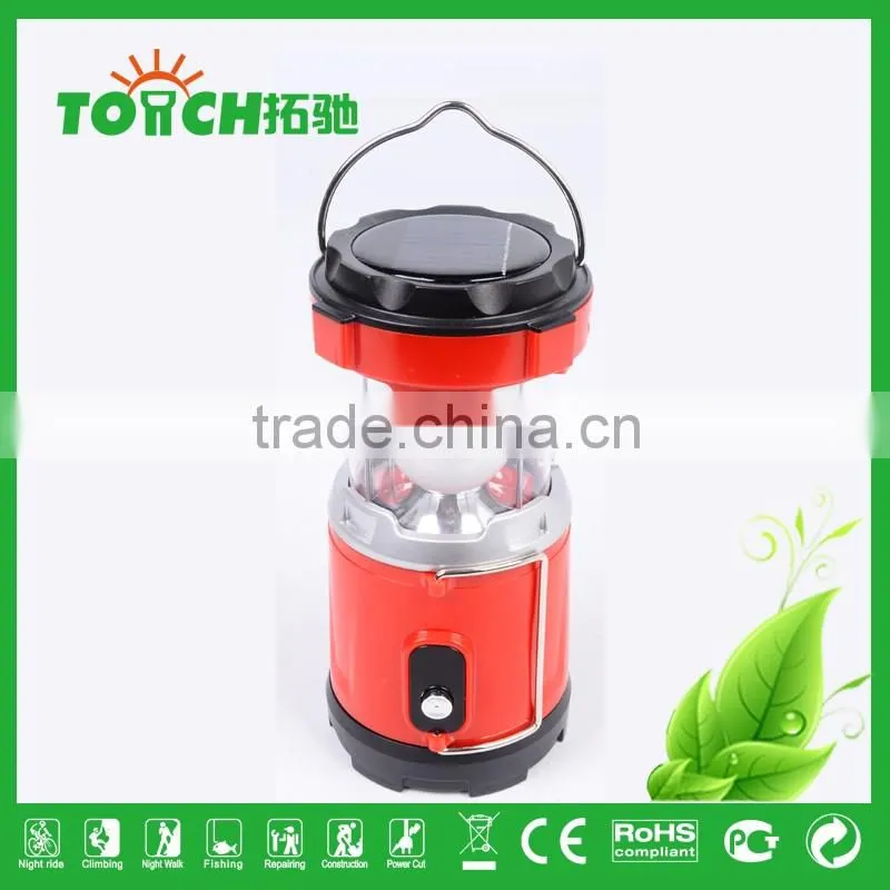 ABS Plastic LED Camping Lights for AA Battery Professional Portable Lighting Solar Rechargeable LED Camp Lamp with Charger