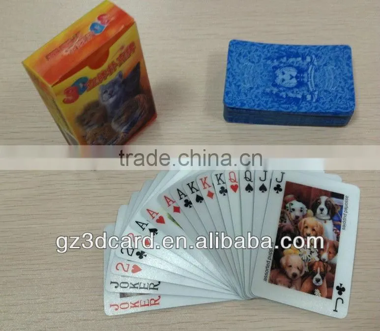 Guangzhou Lifeng high quality 3d lenticular playing cards, unique 3d playing cards, amazing plastic lenticular playing cards