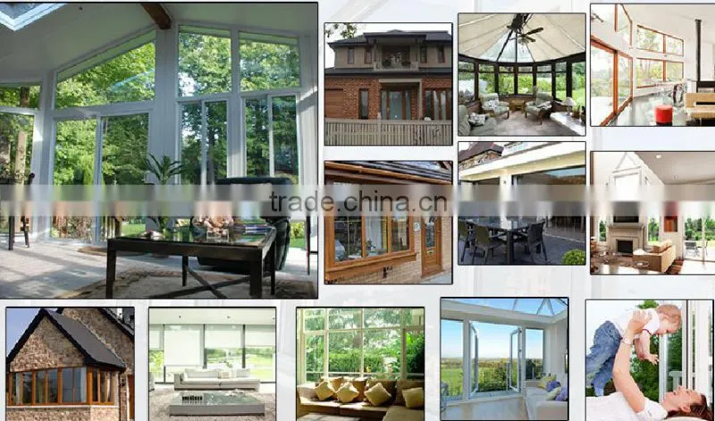 Wood color frame cheap house casement window with grills for sale