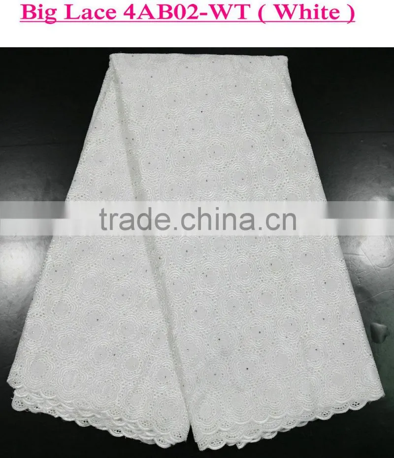 100% cotton New Square Grid Design African Big Swiss Lace