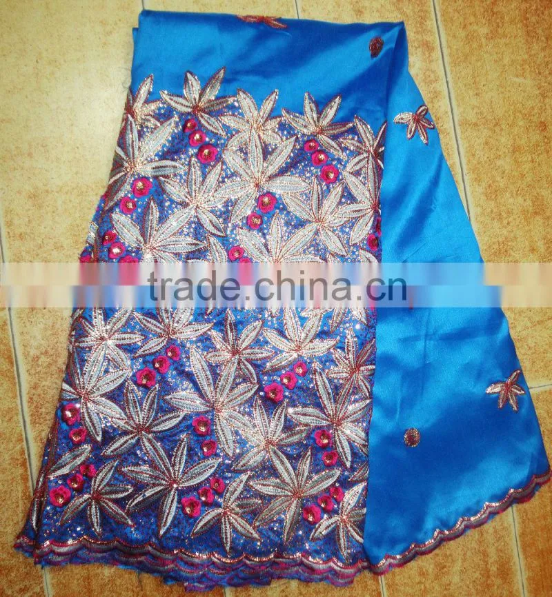 Good selling george lace fabric african george fabric embroidery lace trim