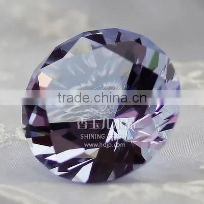 Purple 3D Laser Diamond Customized Crystal Paperweight