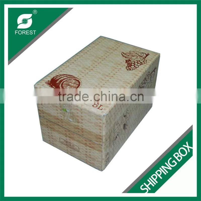 CUSTOM PRINTED SHIPPING BOX FOR WINE BOTTLES TOP AND BOTTOM CORRUGATED BOX FOR GRAPES PACKING
