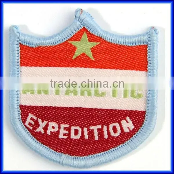 Wholesale letter embroidery company logo patch, beautiful hand sew on embroidery logo patch
