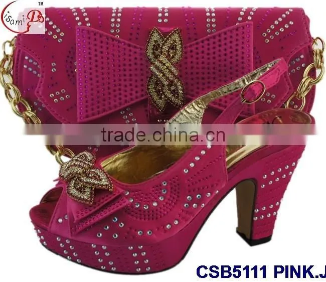 CSB5111 Newest design 2016 woman hot selling shoes with matching bags crystal cluth factory price shoes whole sale price